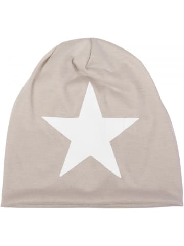 styleBREAKER Beanie Mütze in Beige-Weiß