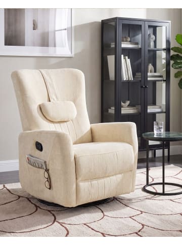 Beliani Fernsehsessel REA in Beige/Schwarz - (W) 85 x (H) 102 x (L) 107 cm