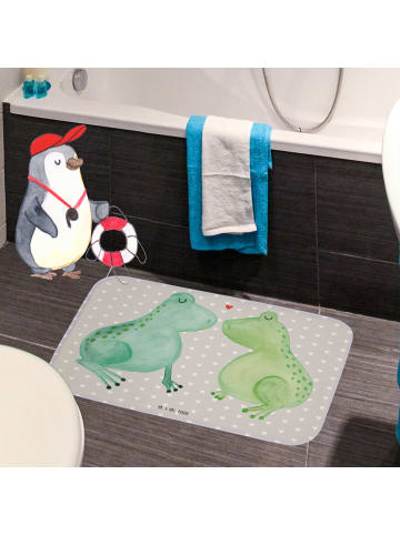Mr. & Mrs. Panda Badematte Frosch Liebe ohne Spruch in Grau Pastell
