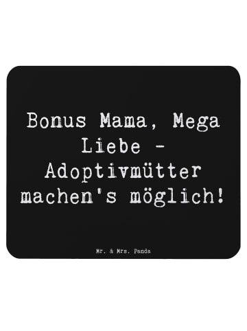 Mr. & Mrs. Panda Mauspad Adoptivmutter Liebe mit Spruch in Schwarz
