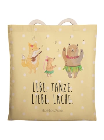 Mr. & Mrs. Panda Beutel Tasche Waldtiere Aloha mit Spruch in Gelb Pastell
