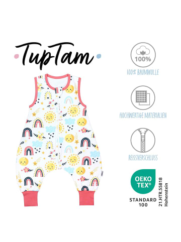 TupTam Babyschlafsack mit Beinen Unwattiert in gelb/weiß