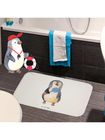 Mr. & Mrs. Panda Duschvorleger Pinguin Lolli ohne Spruch in Weiß