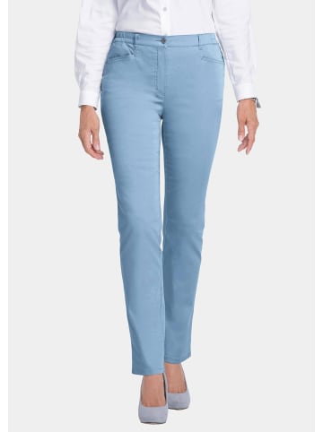 GOLDNER Kurzgröße:  Baumwollhose mit Dehnbund in hellblau