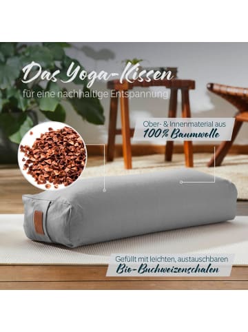 Lumaland #DoYourYoga Yoga-Bolster Paravati - gefüllt mit Bio-Buchweizenschalen - 67x22x1