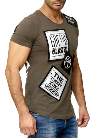 Arizona-Shopping T Shirt Print Motiv Patch Aufnäher H2010 in Olive