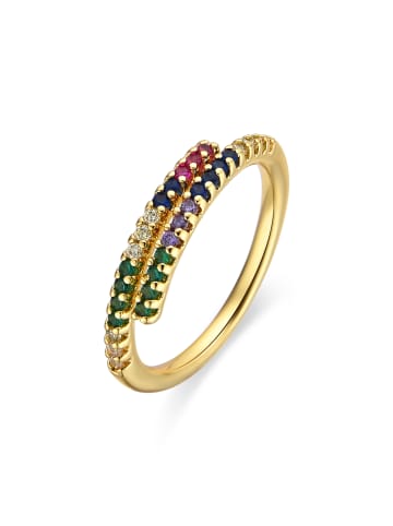 Luxenter Ring Tazel mit 18 Karat  verstellbar Gelbgold-Tazel multicolored