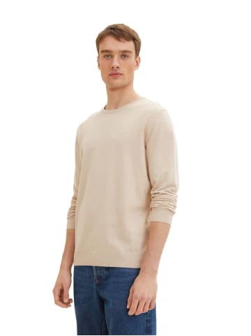 Tom Tailor Pullover BASIC CREW NECK in Beige