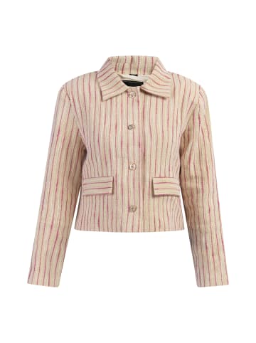 faina Kurze Blazerjacke in Pink Wollweisser Streifen