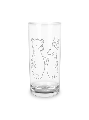 Mr. & Mrs. Panda Wasserglas Bär und Hase Umarmen ohne Spruch in Transparent