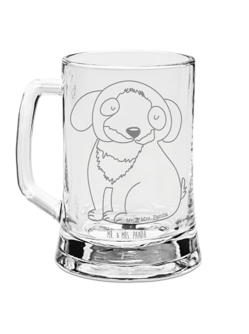 Mr. & Mrs. Panda Bierkrug Hund Entspannen ohne Spruch in Transparent