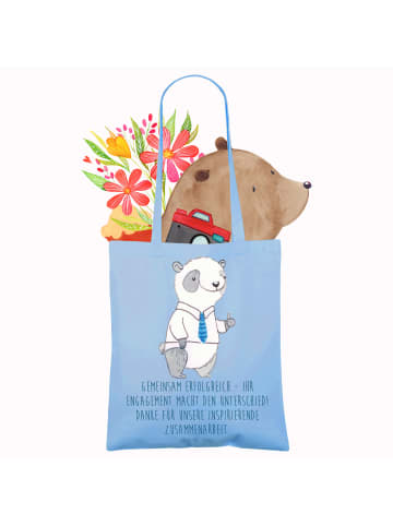 Mr. & Mrs. Panda Tote Bag Geschäftspartner Erfolg mit Spruch in Sky Blue