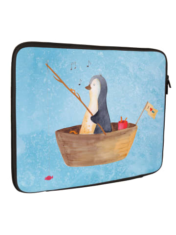 Mr. & Mrs. Panda Notebook Tasche Pinguin Angelboot ohne Spruch in Eisblau