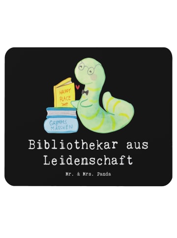 Mr. & Mrs. Panda Mouse Pad Bibliothekar Leidenschaft mit Spruch in Schwarz