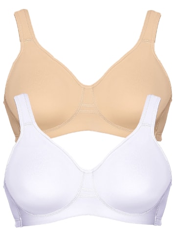 Viania 2er Pack Sport BH Workout in haut weiss