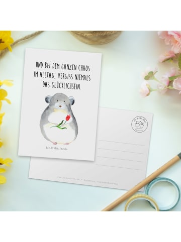 Mr. & Mrs. Panda Grußkarte Chinchilla Blume mit Spruch in Weiß