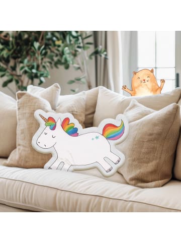 Mr. & Mrs. Panda Kissen Einhorn Happy ohne Spruch in Weiß