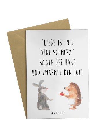 Mr. & Mrs. Panda Glückwunschkarte Hase Igel mit Spruch in Weiß