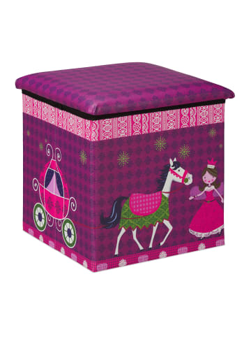 relaxdays Sitzhocker Prinzessin in Lila - (B)31 x (H)31 x (T)31 cm