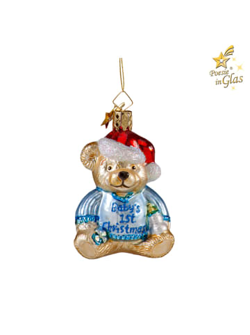 Käthes Original Baumschmuck Glas Bär "Baby's 1st Christmas" (blau) in blau