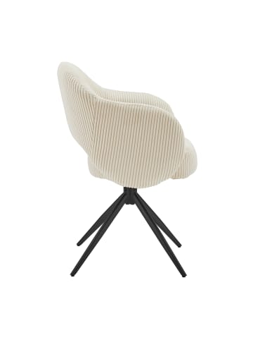 SalesFever Armlehnstuhl 360° drehbar Cord-Optik mit Metallgestell in Beige