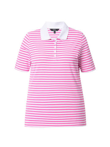 Ulla Popken Poloshirt in kräftiges pink
