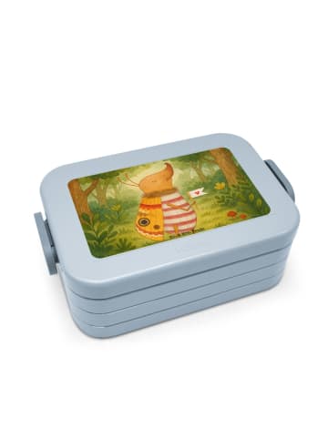 Mr. & Mrs. Panda Bento-Brotdose Nachtfalter Fähnchen Design ohne... in Blau Pastell