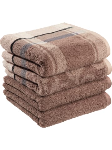 Erwin Müller Jacquard Handtuch 4er-Pack Ludwigsburg in braun