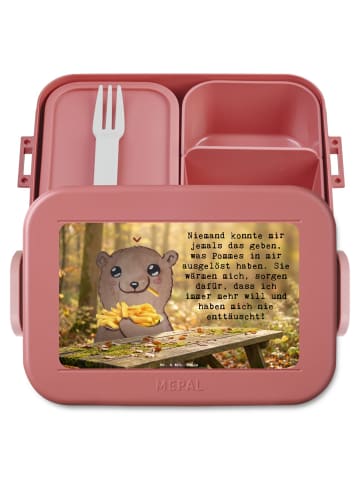 Mr. & Mrs. Panda Lunchbox Bär Pommes verliebt Design mit Spruch in Rot Pastell