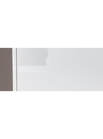 Furn.Design Badmöbel-Set 6-teilig weiß Hochglanz, Eiche 250 cm, Komplettset mit Beleuchtung