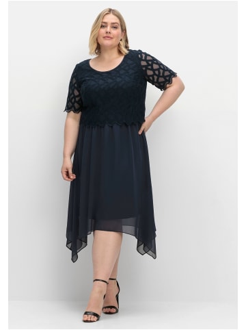 sheego Cocktailkleid aus Chiffon in nachtblau