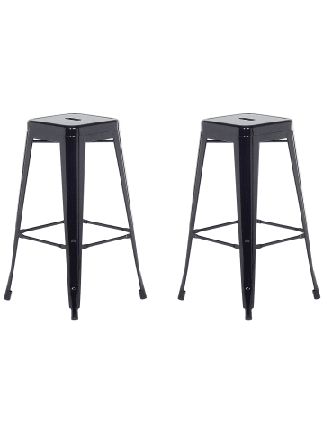 Beliani 2-tlg Barhocker CABRILLO in Schwarz