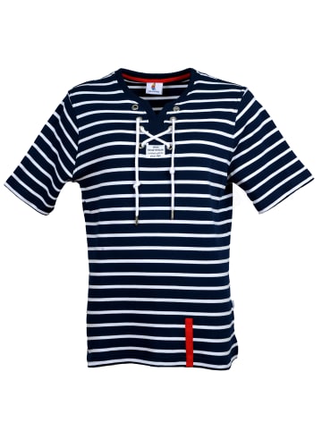 Wind Sportswear Damen Kurzarm Polo, in navy-weiß