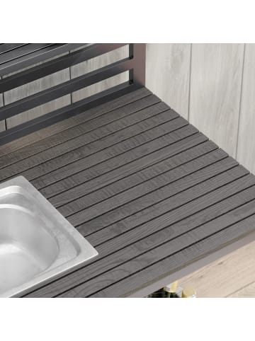 home24 Gartenspültisch Portol in Schwarz