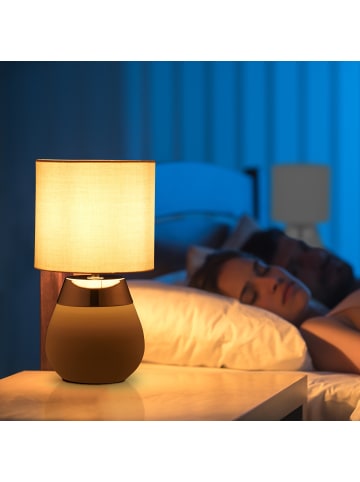 relaxdays Tischlampe in Grau/ Silber - (H)32 x Ø 18 cm