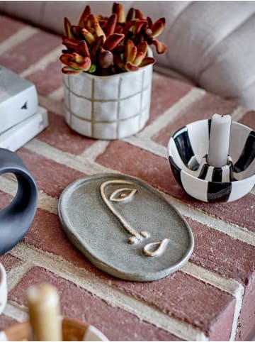 Bloomingville Kerzenhalter EJA Schwarz Weiß Schale 9x4 cm