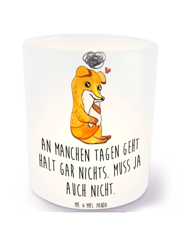 Mr. & Mrs. Panda Glas Windlicht Fuchs Depressionen mit Spruch in Transparent