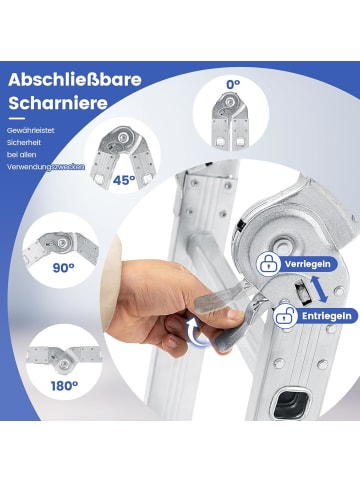 COSTWAY 7-in-1 Klappleiter Aluminium in Silber