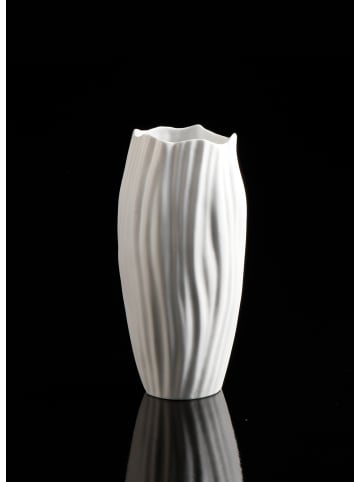 Kaiser Porzellan Vase " Spirulina " in Biskuit weiß