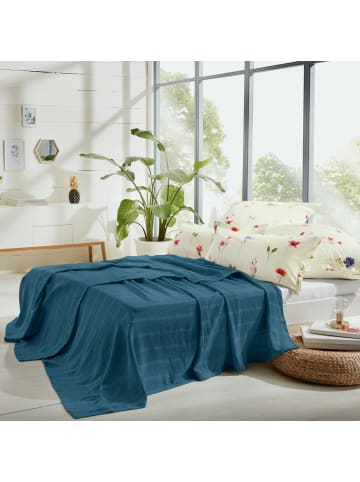 Erwin Müller Baumwolle Sommerdecke Trient in petrol