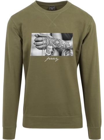 Mister Tee Pullover "Pray 2.0 Crewneck" in Grün