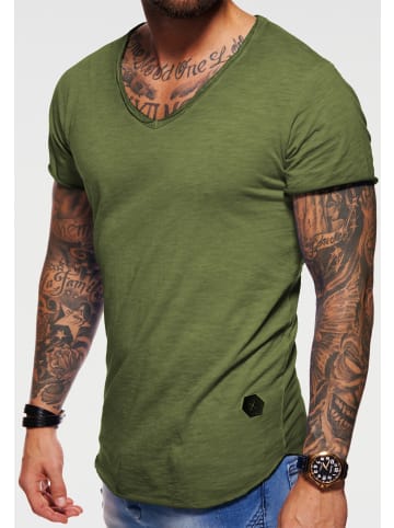 behype T-Shirt - MSVALENCIA in Khaki-Washed