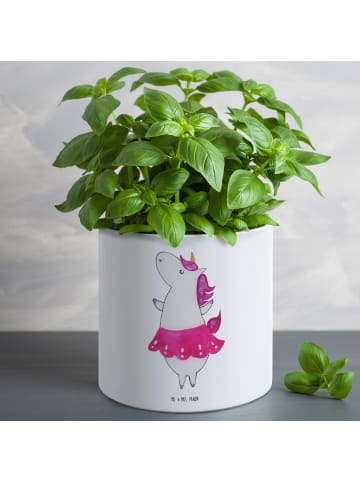 Mr. & Mrs. Panda XL Blumentopf Einhorn Ballerina ohne Spruch in Weiß