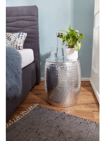 KADIMA DESIGN Beistelltisch 42x49x42cm Aluminium Silber Dekotisch orientalisch