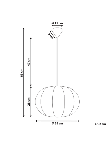 Beliani Pendelleuchten OKER in Weiß - (W) 38 x (H) 83 x (L) 38 cm