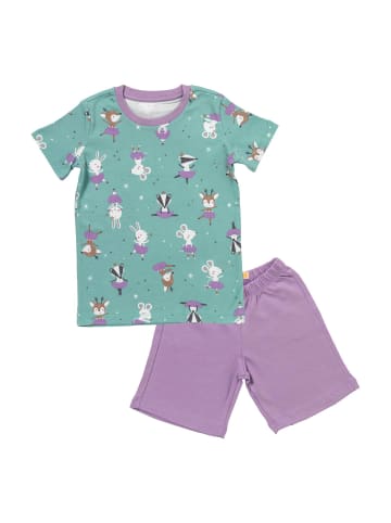 Schlummersack Kinder-Shorty aus Bio-Baumwolle in Mint-Lila
