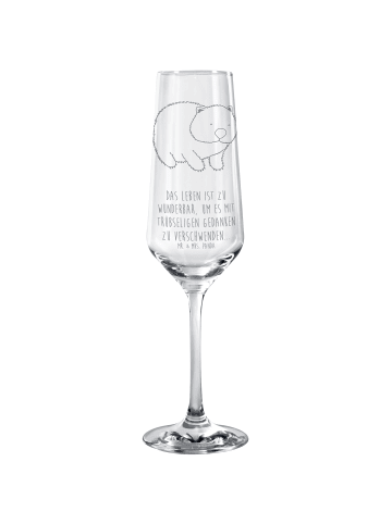 Mr. & Mrs. Panda Champagnerglas Wombat mit Spruch in Transparent