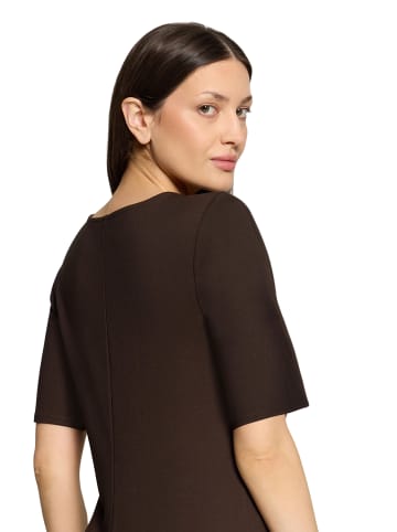 CARTOON Midikleid mit Raffung in Dunkelbraun