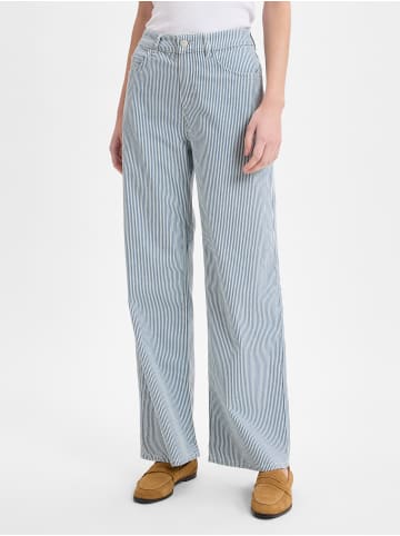 comma Stoffhose in blau weiß