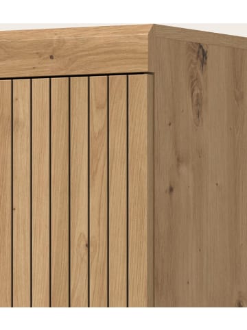 Inn.Furn Badmöbel-Set in Eiche Artisan 164 cm 5-teilig, Komplettset mit Rillen-Optik